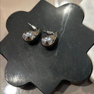 Anthropology Silver Teardrop Earrings